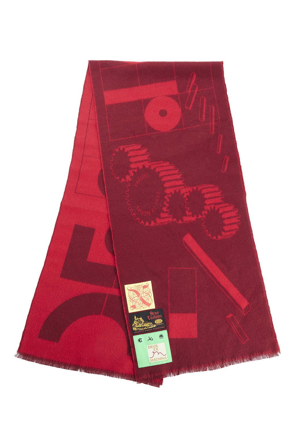 Deus Ex Machina sjaal met all over print Merz rood