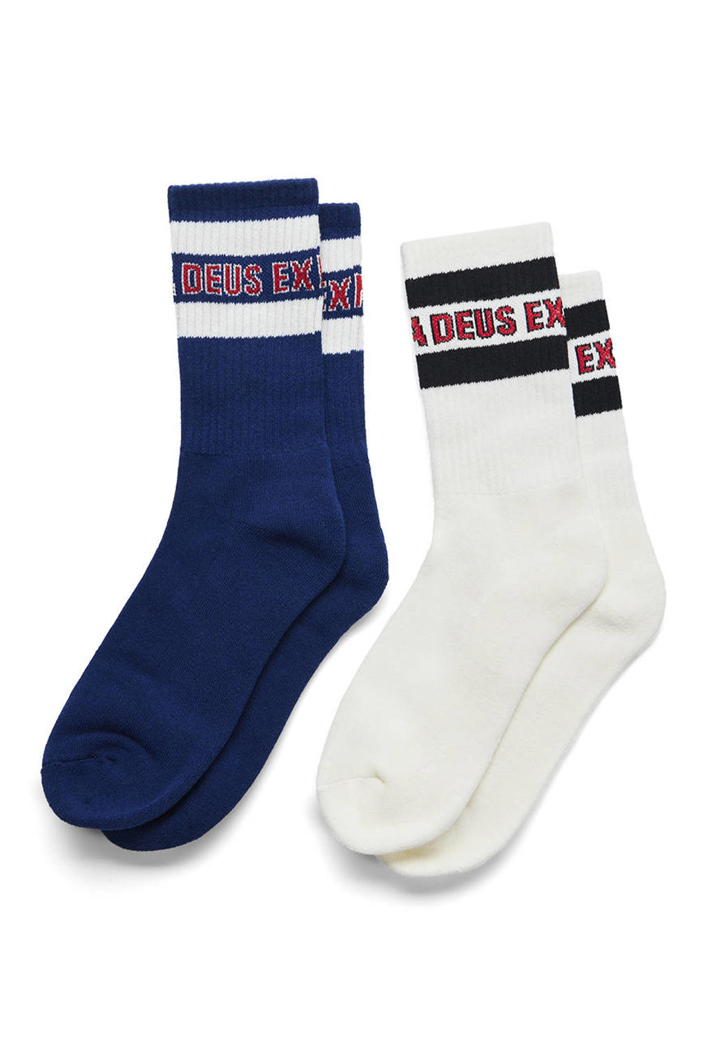 Deus Ex Machina sokken Chessboxin - set van 2 blauw/wit