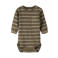 LIL' ATELIER BABY katoenen gebreide gestreepte romper - groen/ecru