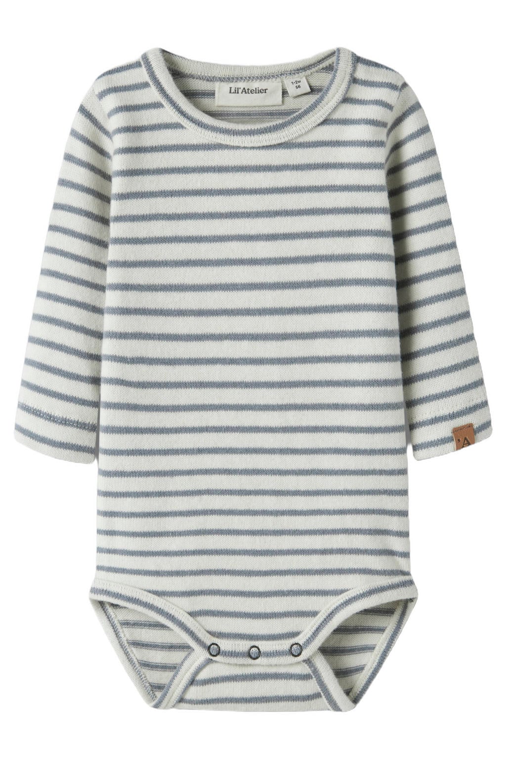 LIL' ATELIER BABY gestreepte romper - grijs/wit