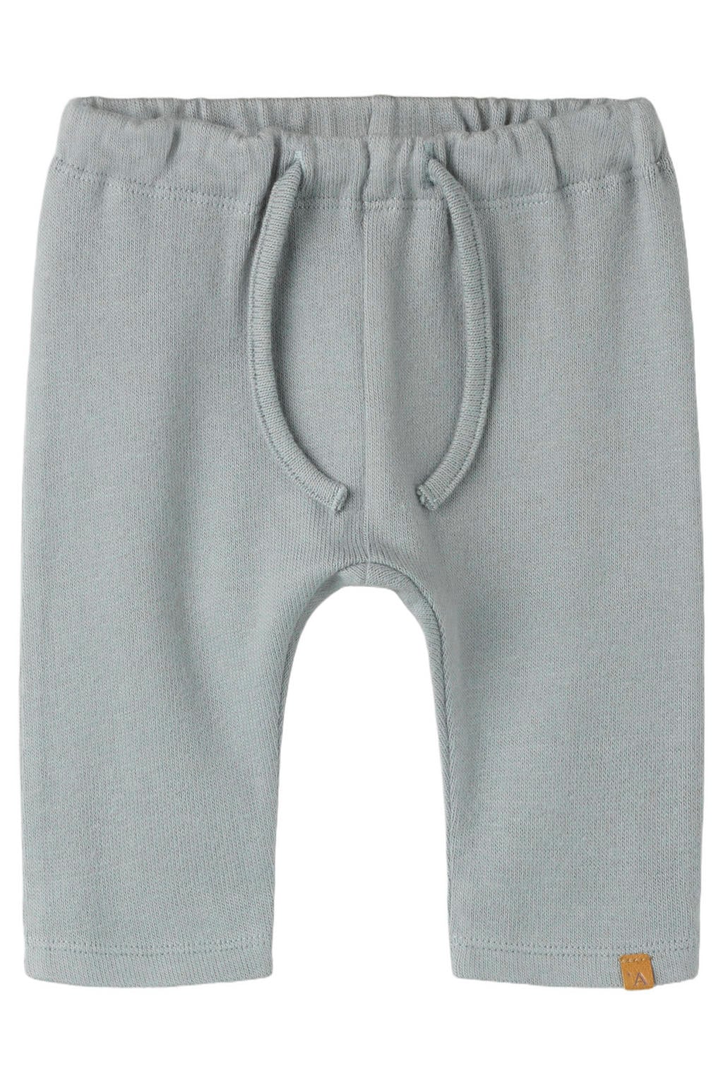 Grijze jongens LIL' ATELIER BABY loose fit babybroek van stretchkatoen met regular waist, elastische tailleband met koord en effen