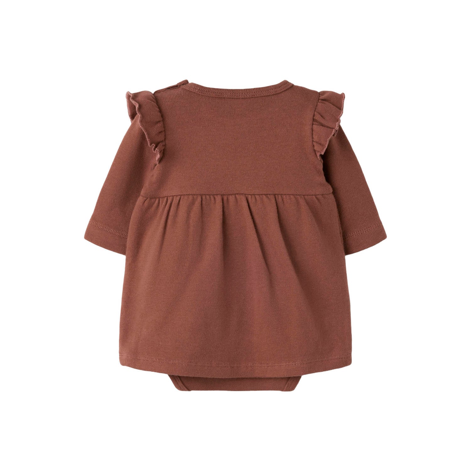 LIL' ATELIER BABY korte jurk met ruches bruin