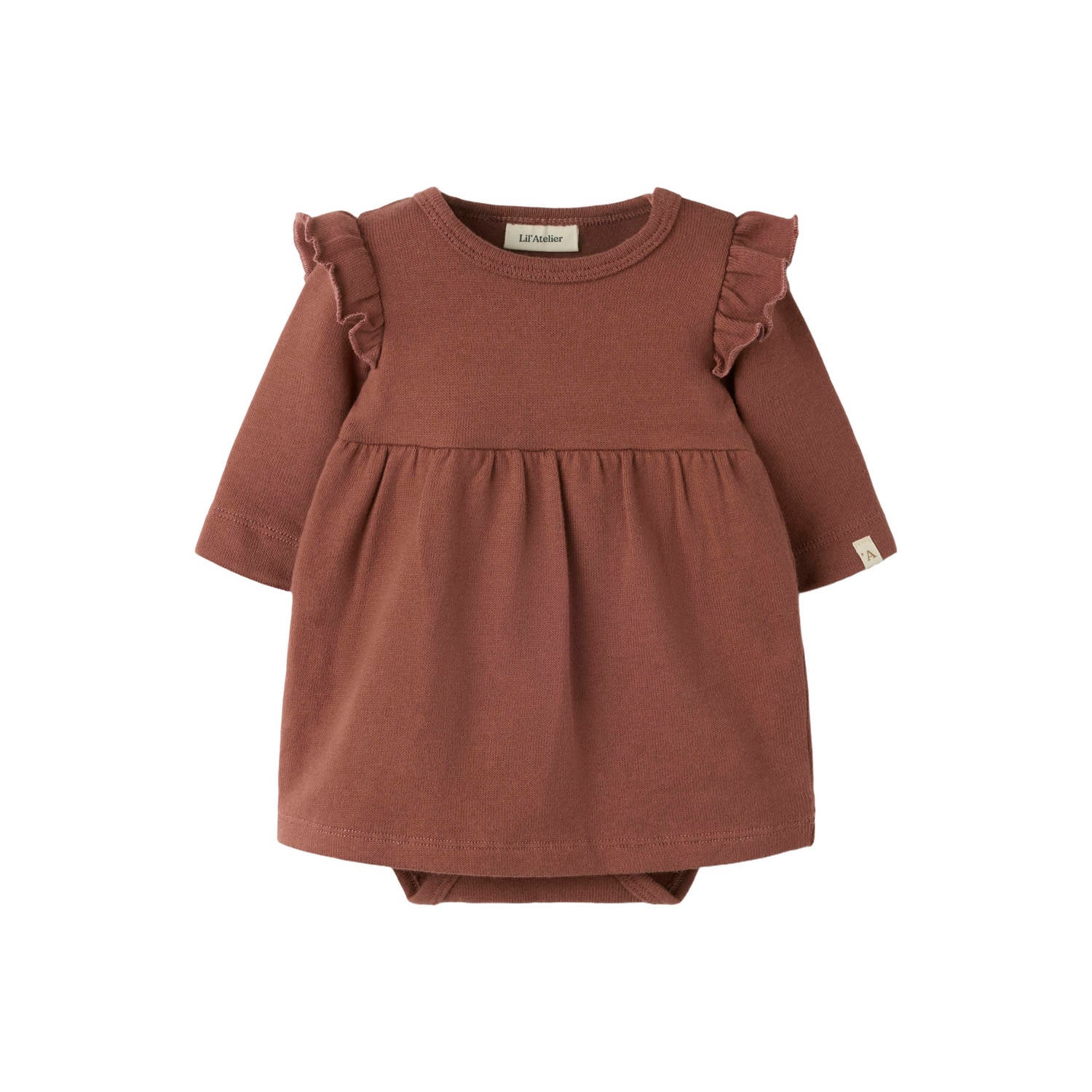LIL' ATELIER BABY korte jurk met ruches bruin