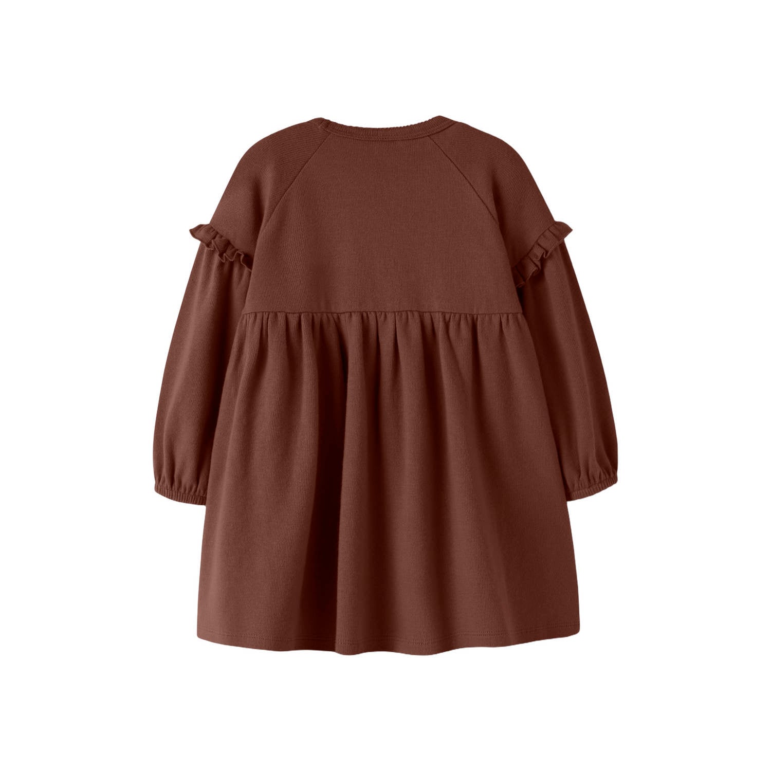 LIL' ATELIER MINI A-lijn midi jurk met ruches bruin