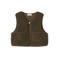 LIL' ATELIER MINI rechtvallend teddy gilet - bruin
