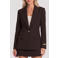 NIKKIE getailleerde blazer met split - donkerbruin