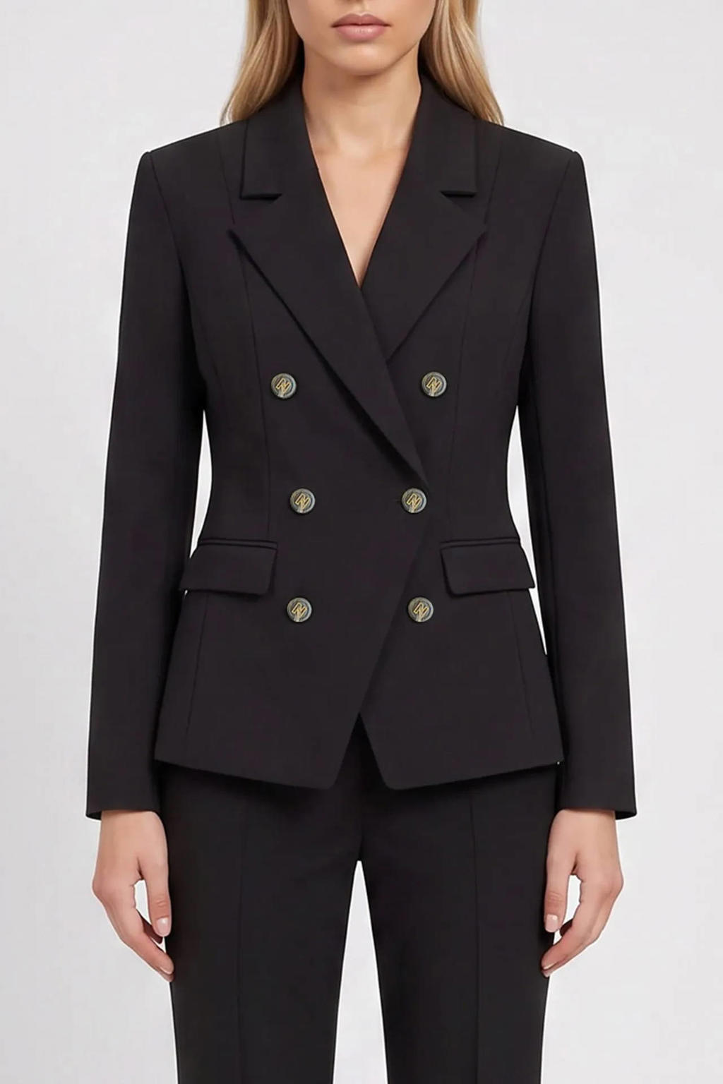 NIKKIE getailleerde double breasted blazer - zwart