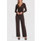 NIKKIE wide leg broek - donkerbruin