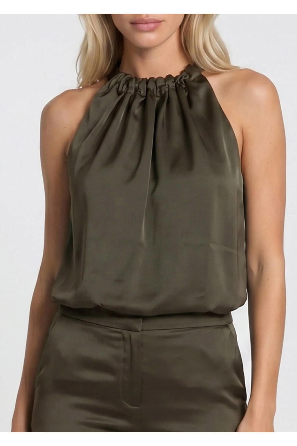 NIKKIE top met plooien - groen
