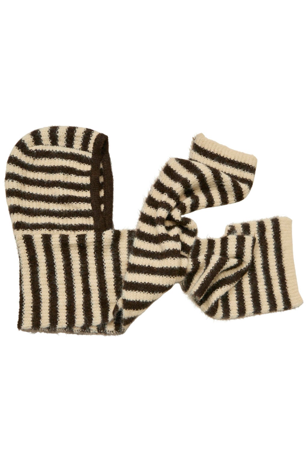 OBJECT gestreepte balaclava OBJMILU bruin/beige