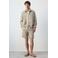 Mango Man slim fit pied-de-poule bermuda short - lichtbeige