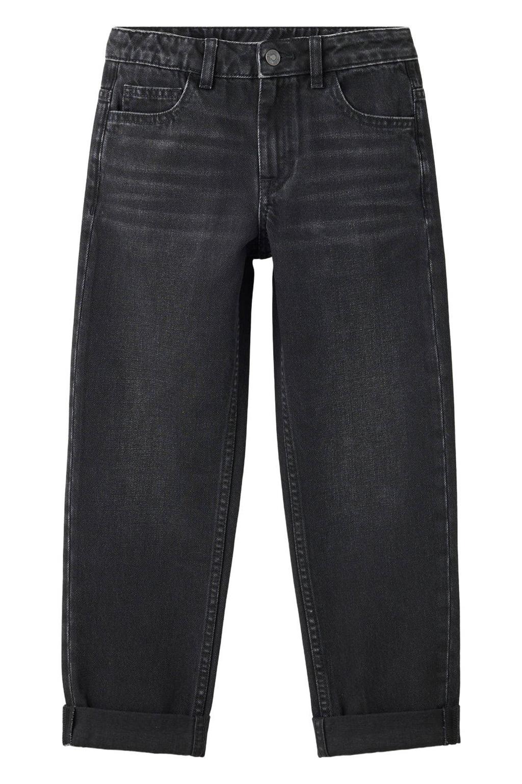 Black denim jongens Mango Kids regular fit jeans van denim met effen