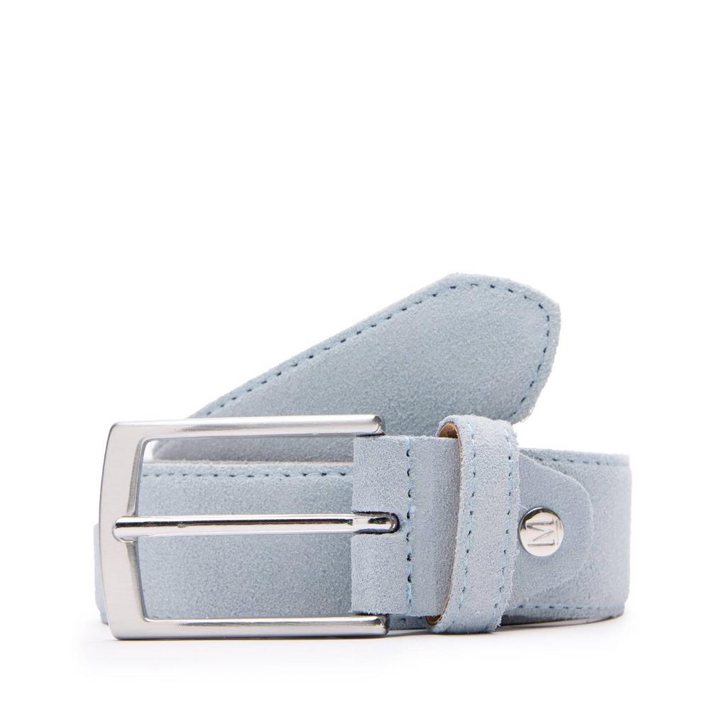 Manfield suede riem lichtblauw
