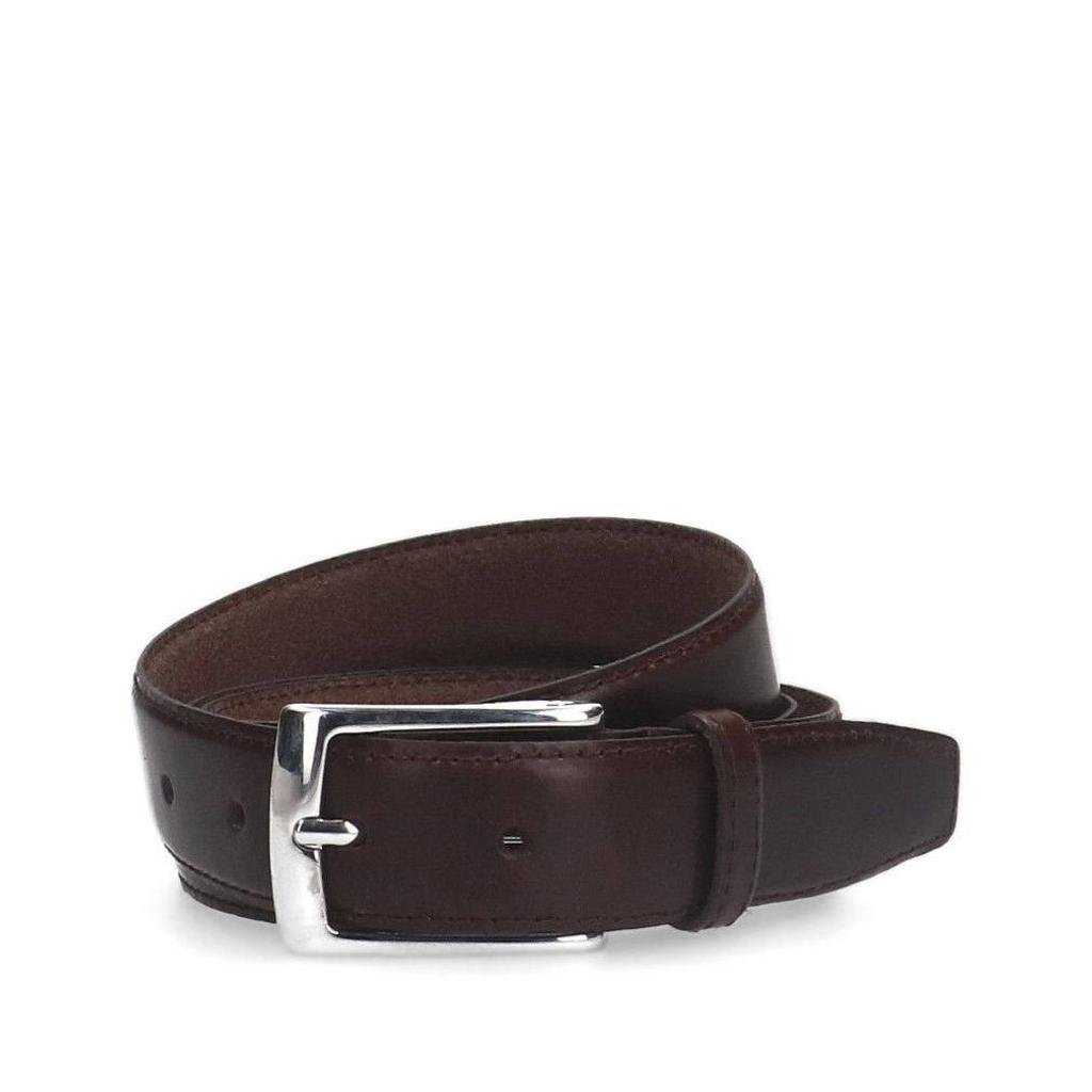 Manfield leren riem donkerbruin