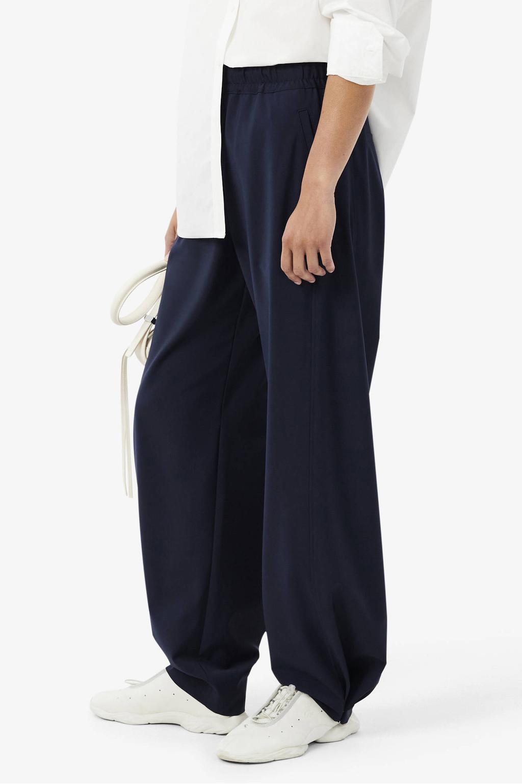 Marineblauw dames Lacoste ballonbroek blauw van polyester met regular waist, elastische tailleband en effen