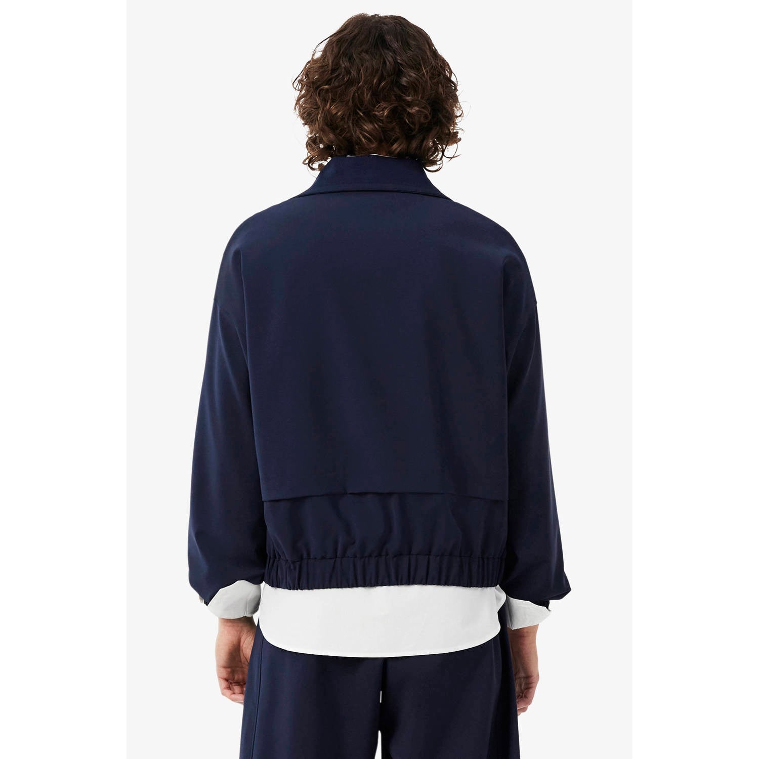Lacoste bomberjack met wol donkerblauw