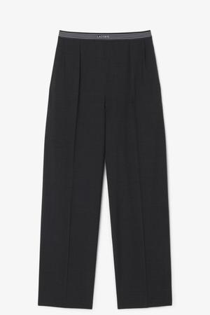 loose fit casual broek met plooien en wol - antraciet