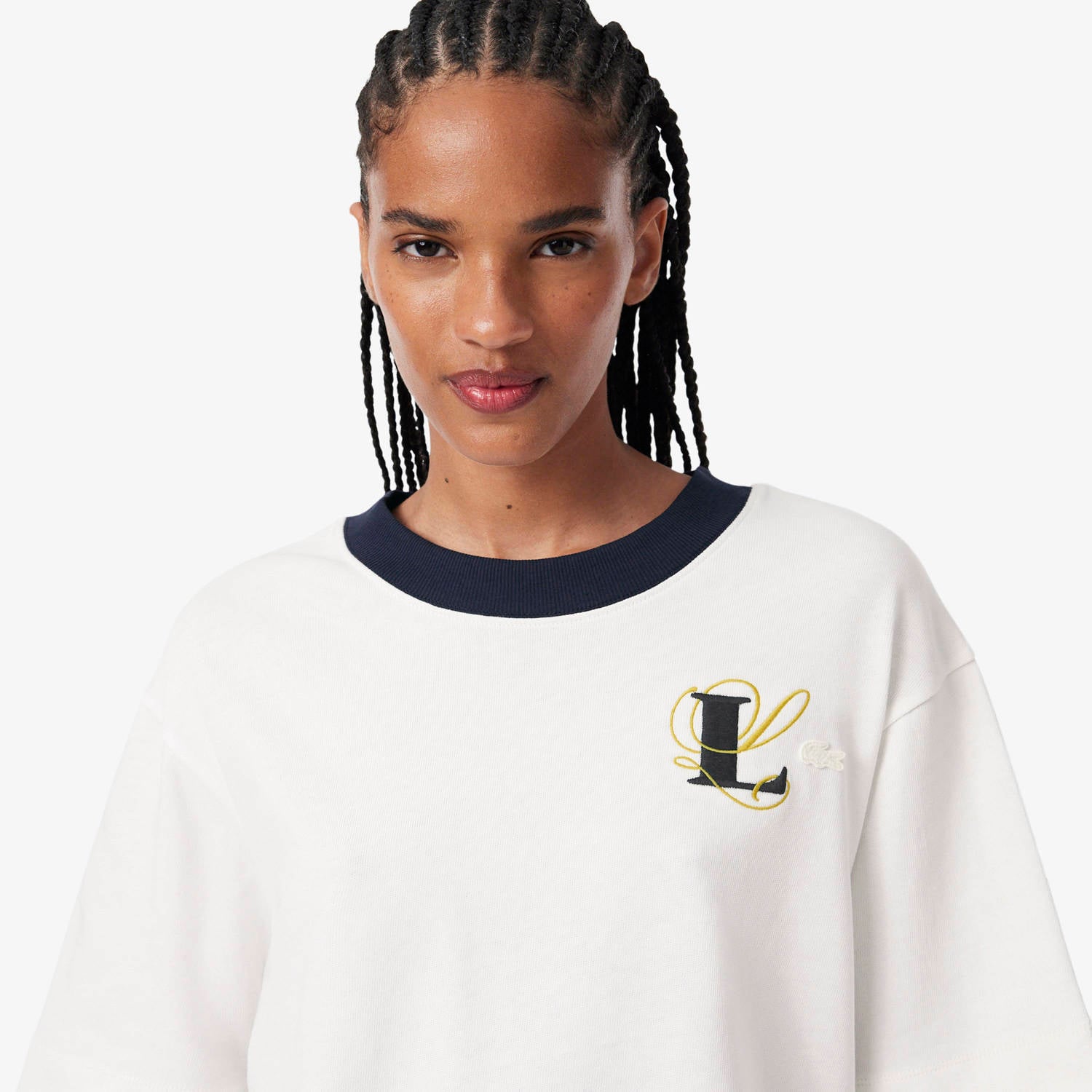 Lacoste T-shirt met tekst ecru