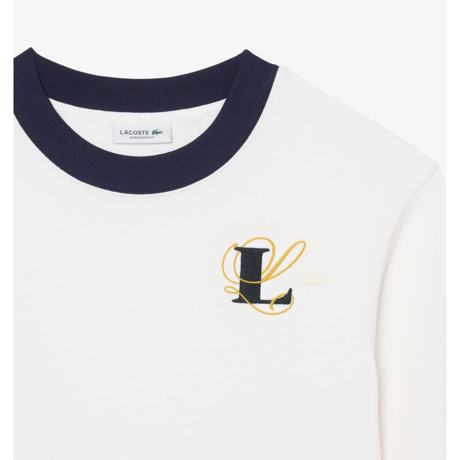 Lacoste T-shirt met tekst ecru
