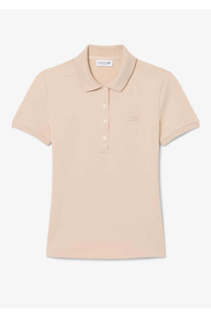 rechtvallende polo met logo - beige