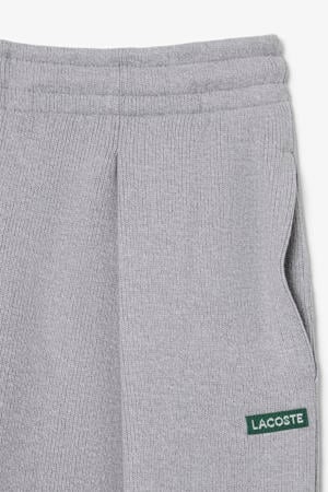 wide leg broek met logo - grijs