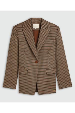 geruite regular blazer - bruin