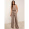 JOSH V high waist wide leg gestreepte broek - bruin