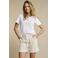 Red Button T-shirt met print - wit