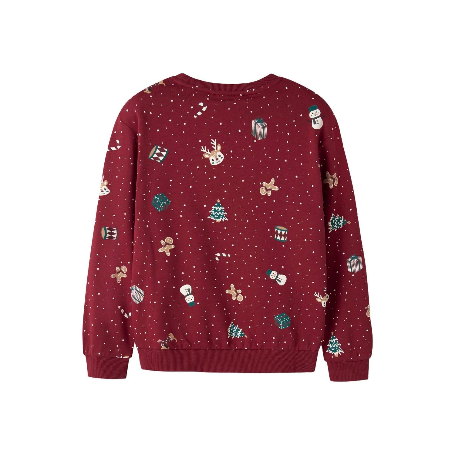 NAME IT KIDS sweater met print rood