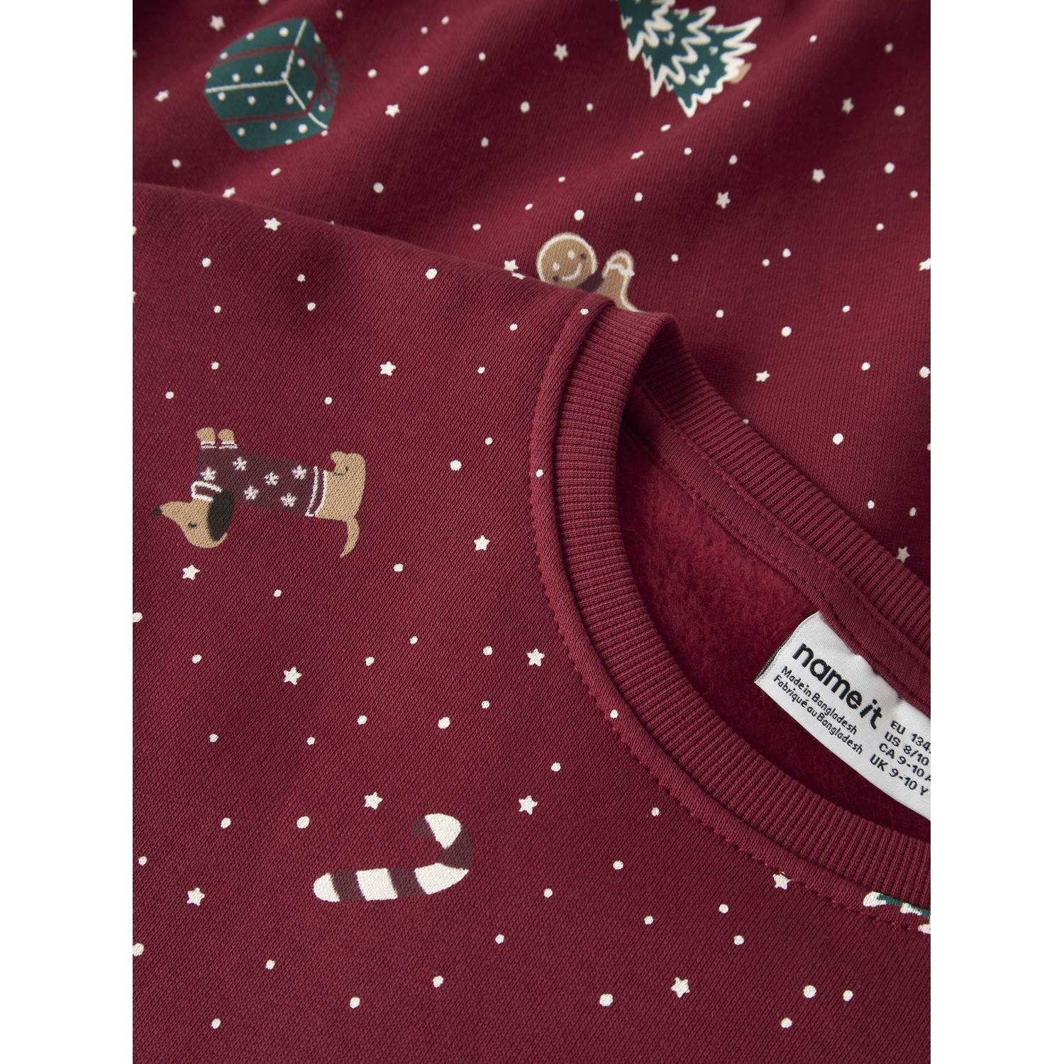 NAME IT KIDS sweater met print rood