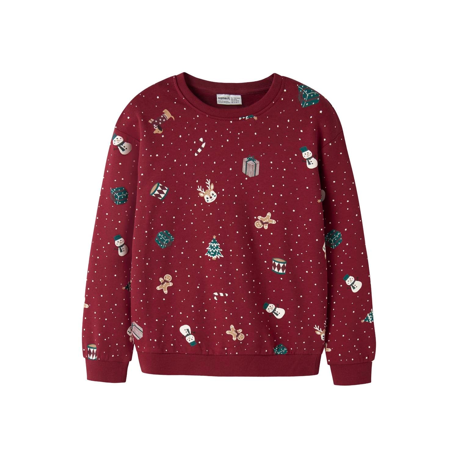 NAME IT KIDS sweater met print rood