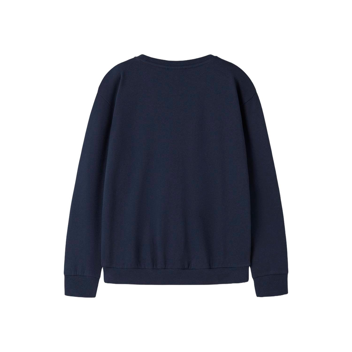 NAME IT KIDS rechtvallende kersttrui met print donkerblauw