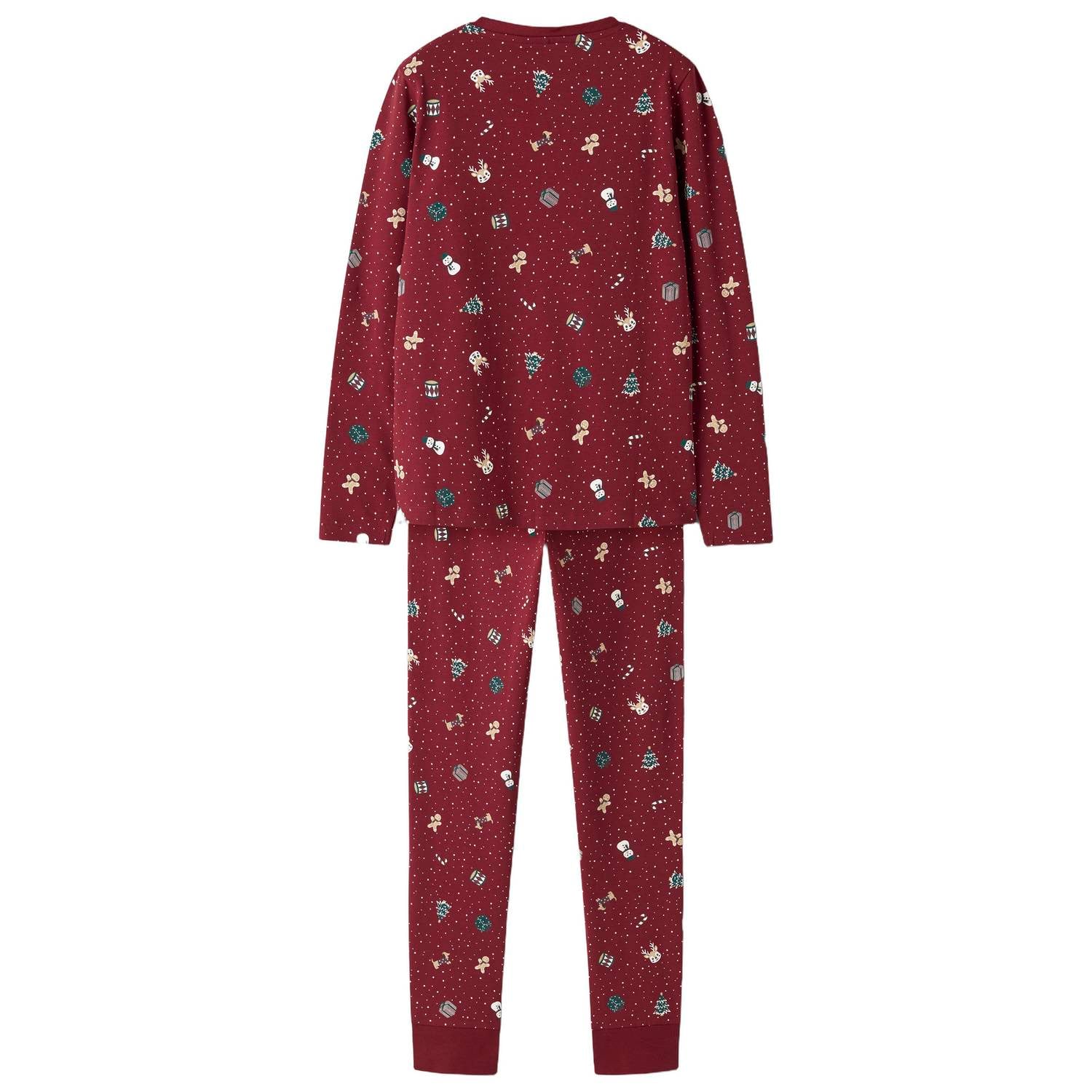 NAME IT KIDS pyjama met print donkerrood