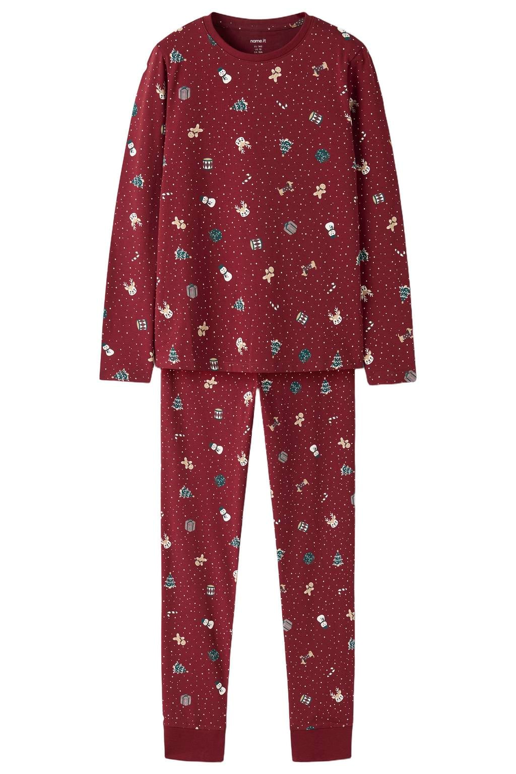 NAME IT KIDS pyjama met print - donkerrood