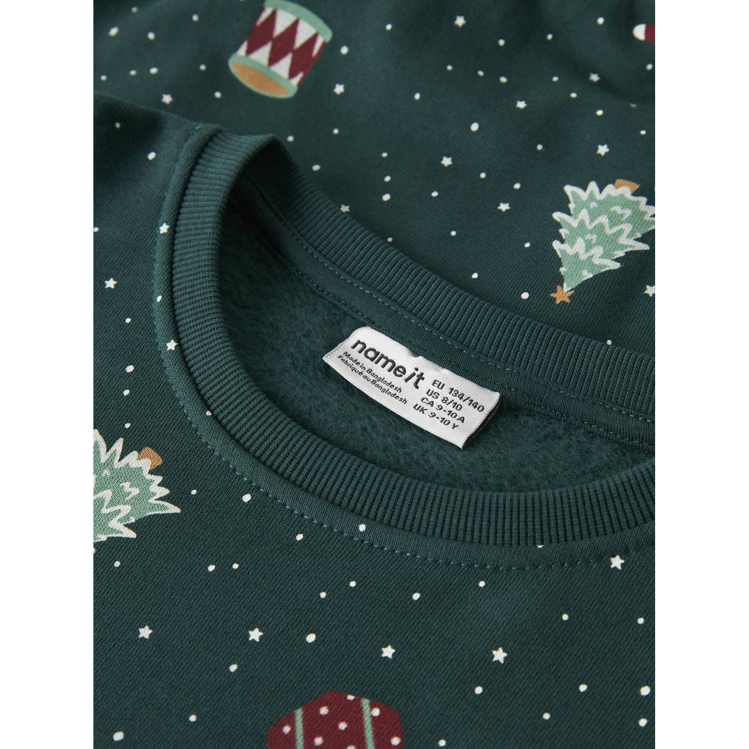 NAME IT KIDS sweater met print groen