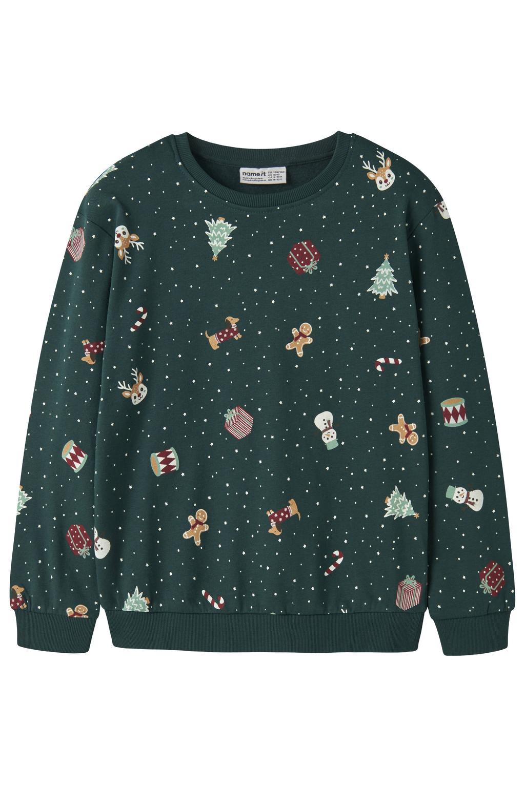 NAME IT KIDS sweater met print - groen
