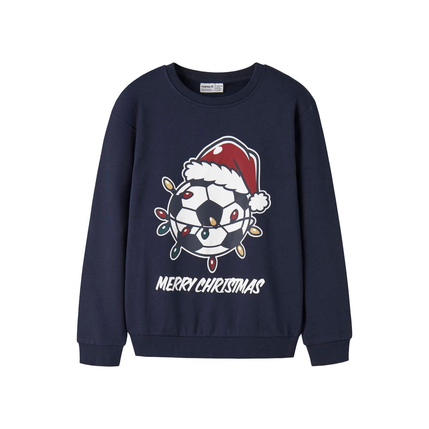 NAME IT KIDS sweater met print donkerblauw