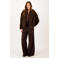 Zusss faux fur jas met panterprint - bruin