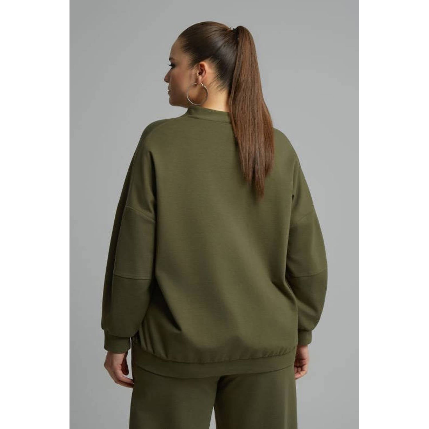 Mat Fashion Plus Size blouse donkergroen