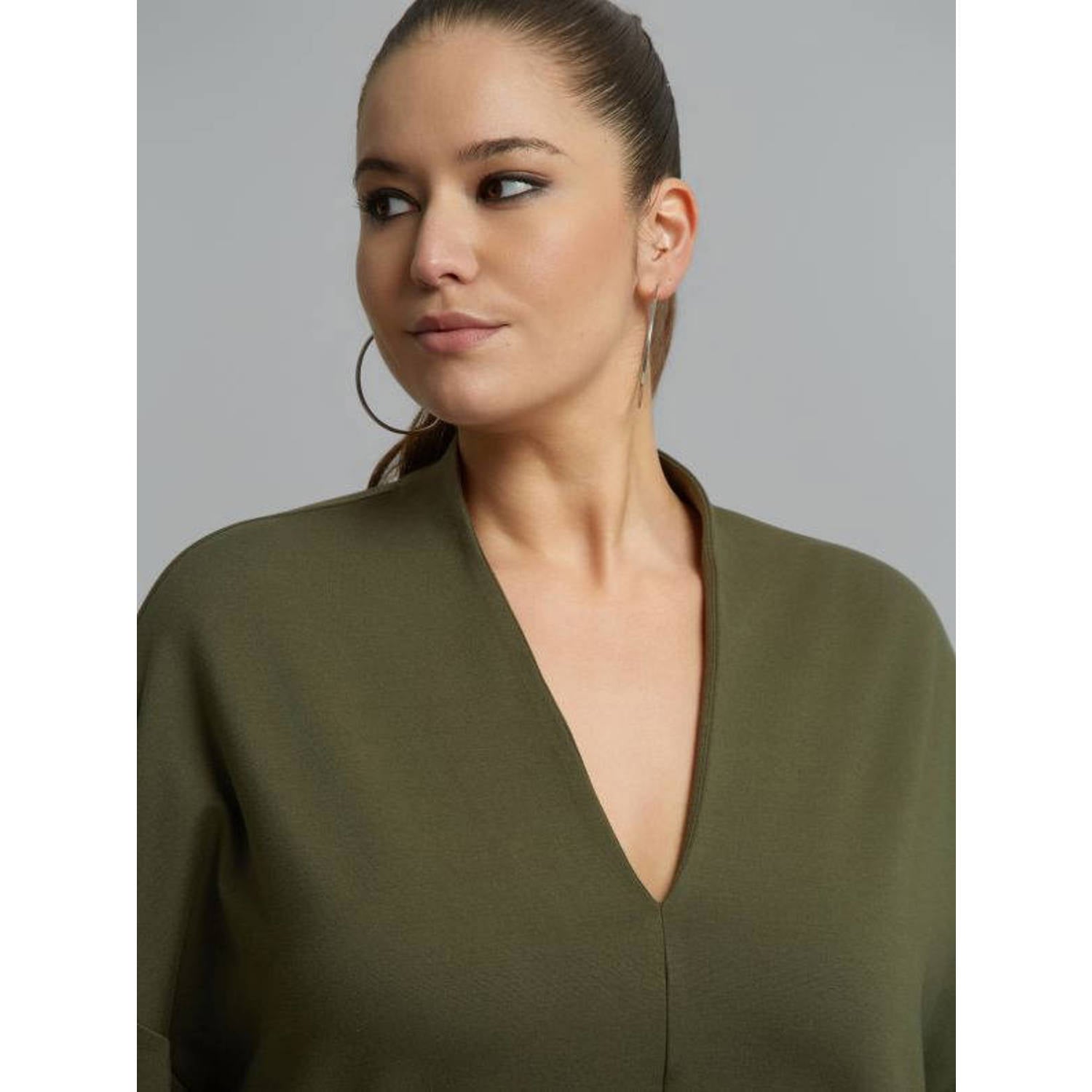 Mat Fashion Plus Size blouse donkergroen