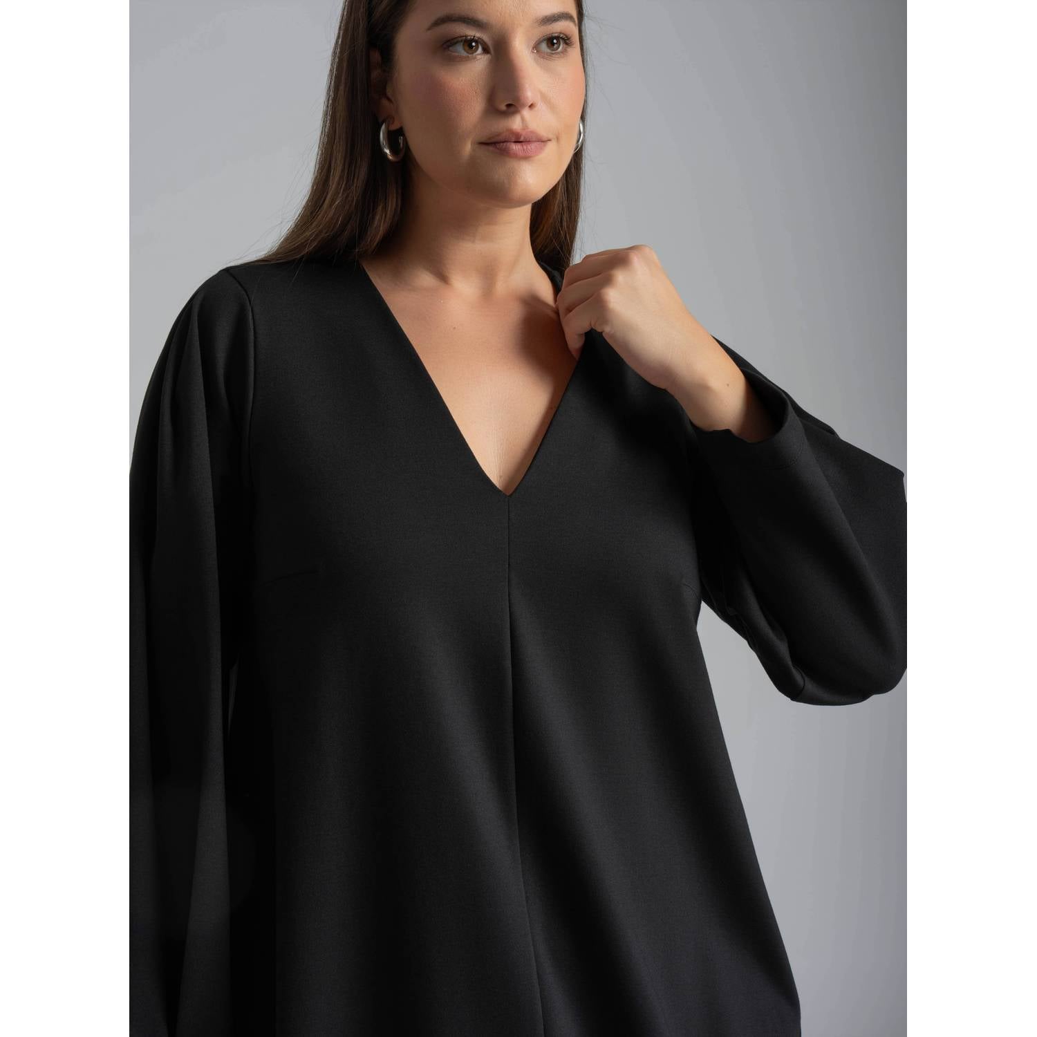 Mat Fashion Plus Size midi jurk zwart