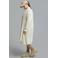 Mat Fashion Plus Size lang gebreid vest met wol - ecru