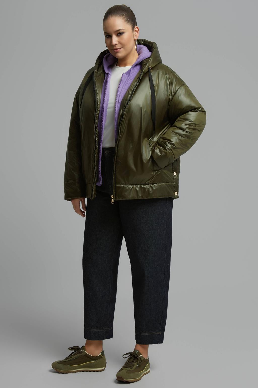 Mat Fashion Plus Size winterjas - donkergroen