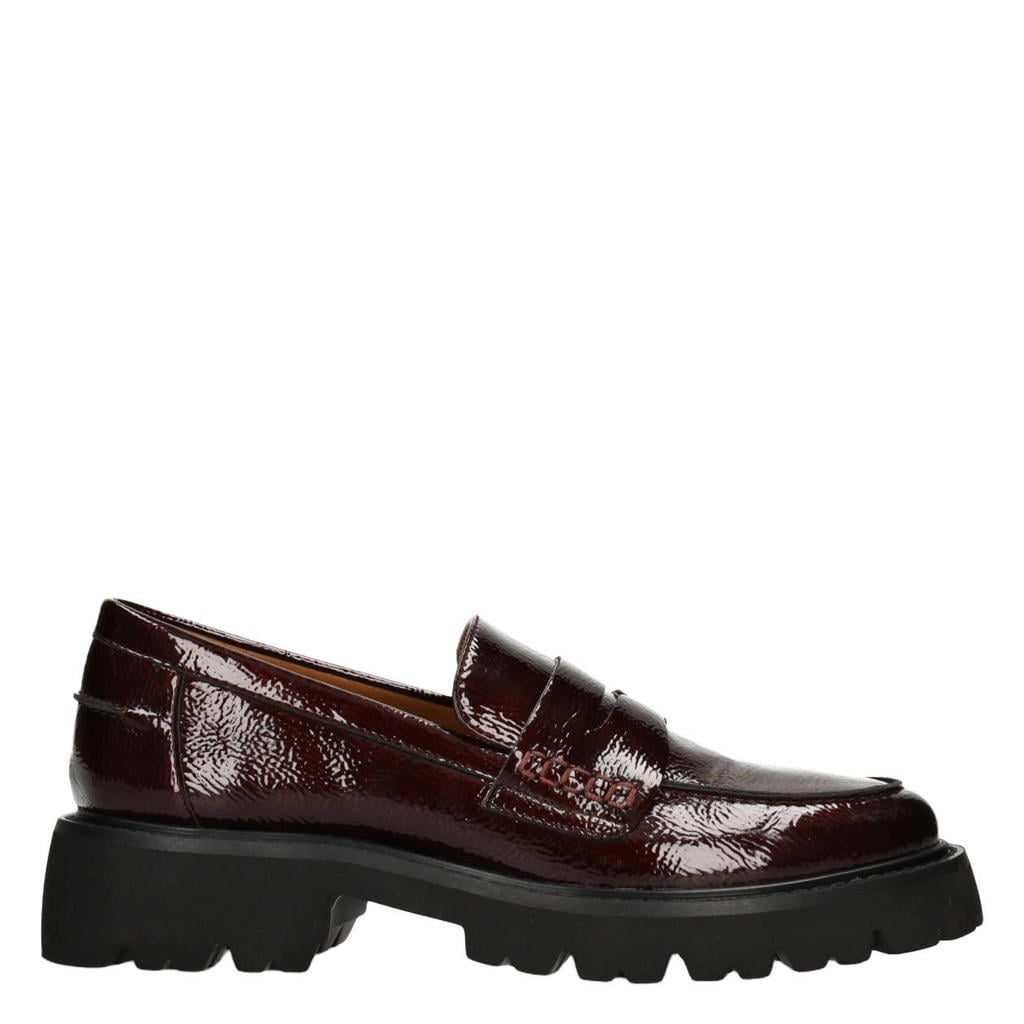 Bordeaux dames POSH by Poelman Lexy chunky lakleren loafers -