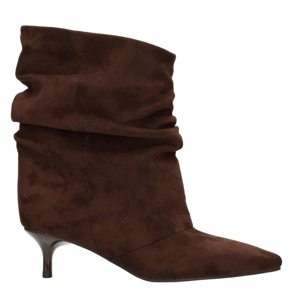 Bruine dames POSH by Poelman Eva suèdelook enkellaarsen -