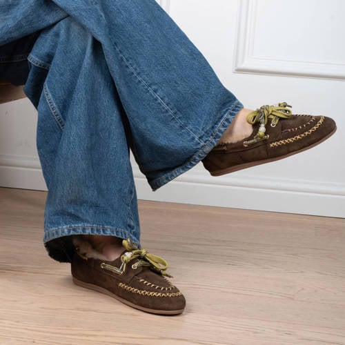 Poelman Kyra suèdelook bootschoenen bruin