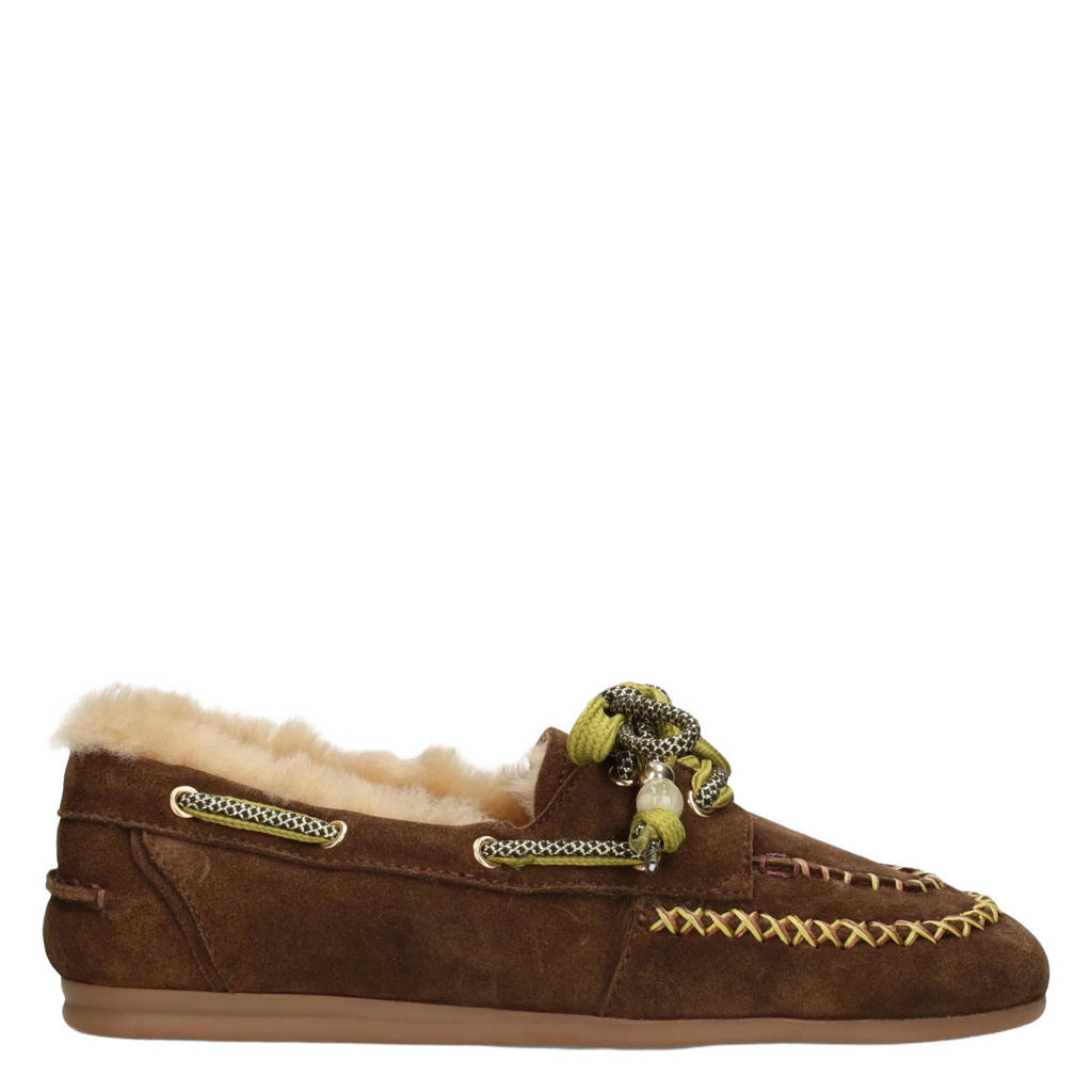 Poelman Kyra suèdelook bootschoenen - bruin