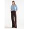 JANSEN Amsterdam high waist regular fit gestreepte broek - bruin