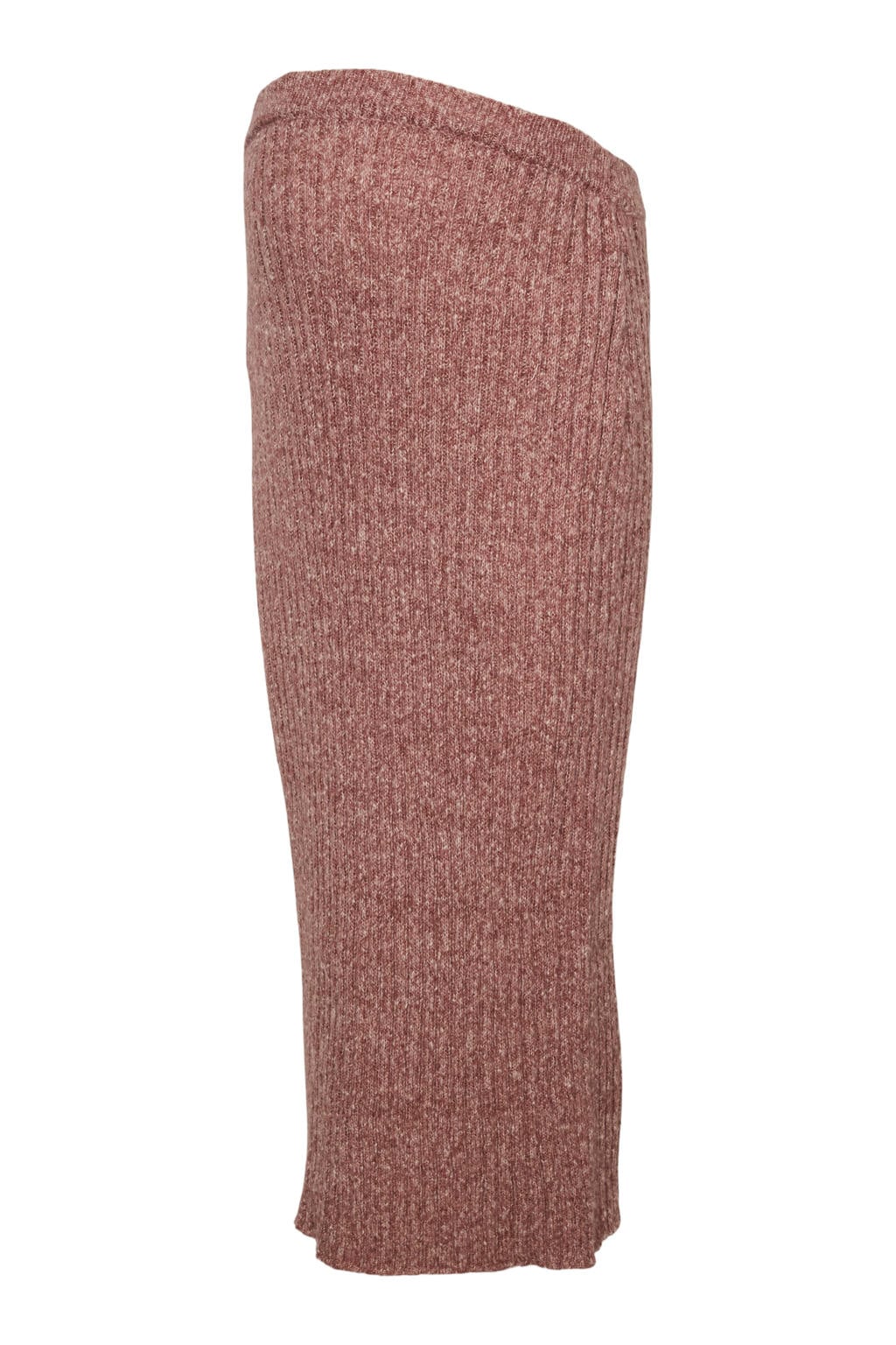 Oudroze dames MAMALICIOUS gebreide midi zwangerschapsrok van polyester met regular waist, elastische tailleband en effen