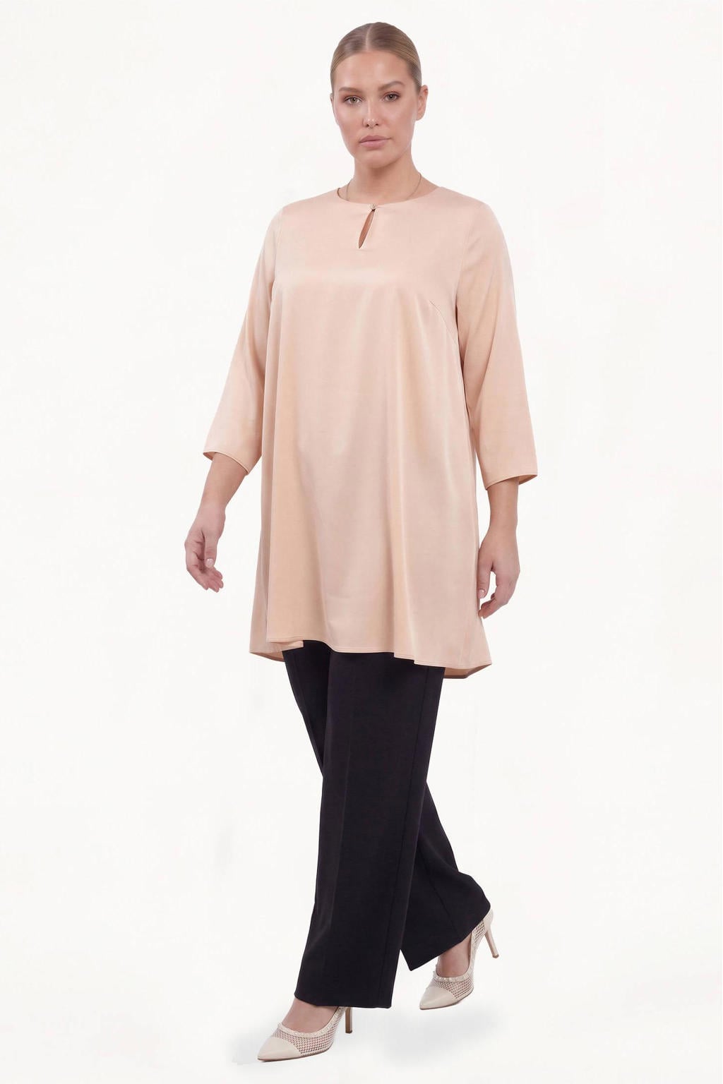 YOEK tuniek Plus Size - beige